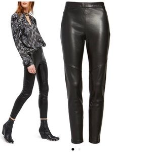 Free People Moto Black Vegan Leather Leggings